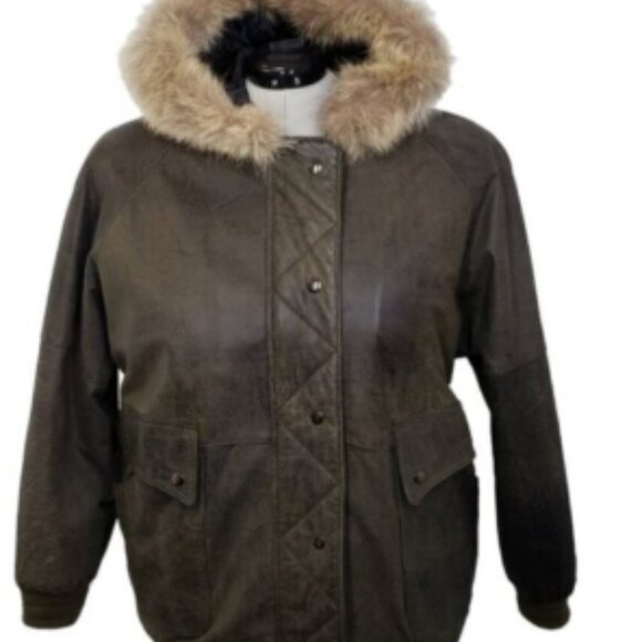 Vintage Leather Coat Hood - Picture 2 of 16